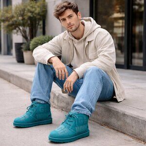 UGG Teal Neumel Scatter Sherpa Lined Chukka Boots size 11